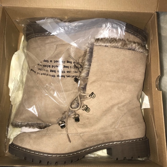 New 2 way Wear GH Bass Faux Suede Fur Boots Taupe - Picture 3 of 8